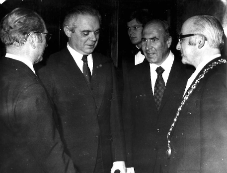 19731108 Empfang Kubel, Botschafter Israel, Ben Horin,Bruns,Levi