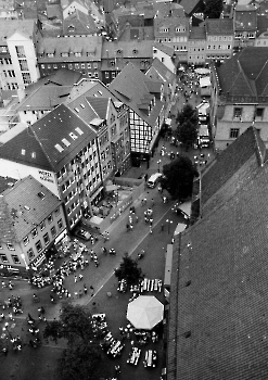19900826 Göttingen von oben, Markt 