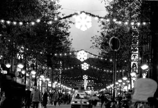 19921201 Weihnachtsbeleuchtung, Gronerstraße